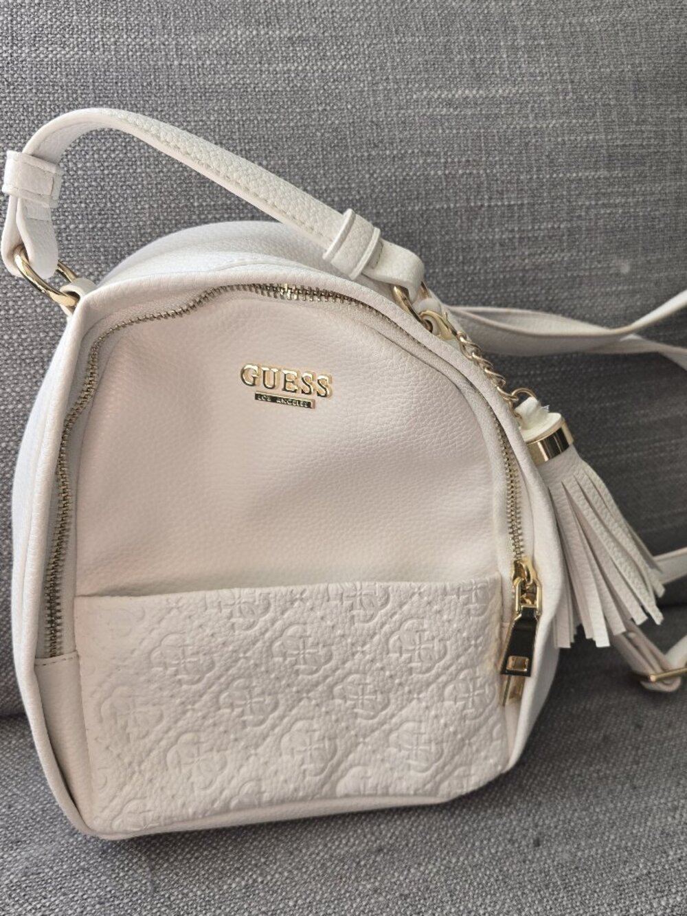 Guess White and Gold Purse Backpack - Picture 1 of 5